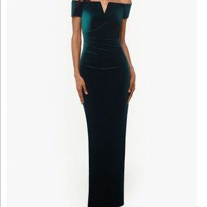 XSCAPE Emerald Velvet Gown